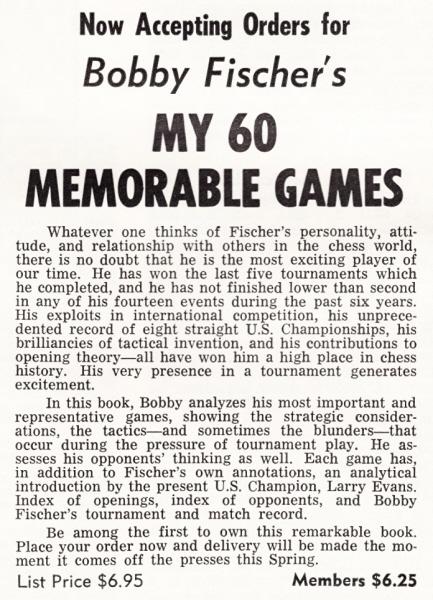 Bobby Fischer - 60 More Memorable Games