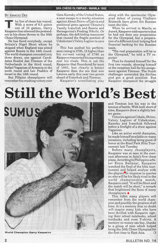 30 years ago: Kasparov vs. Short in London