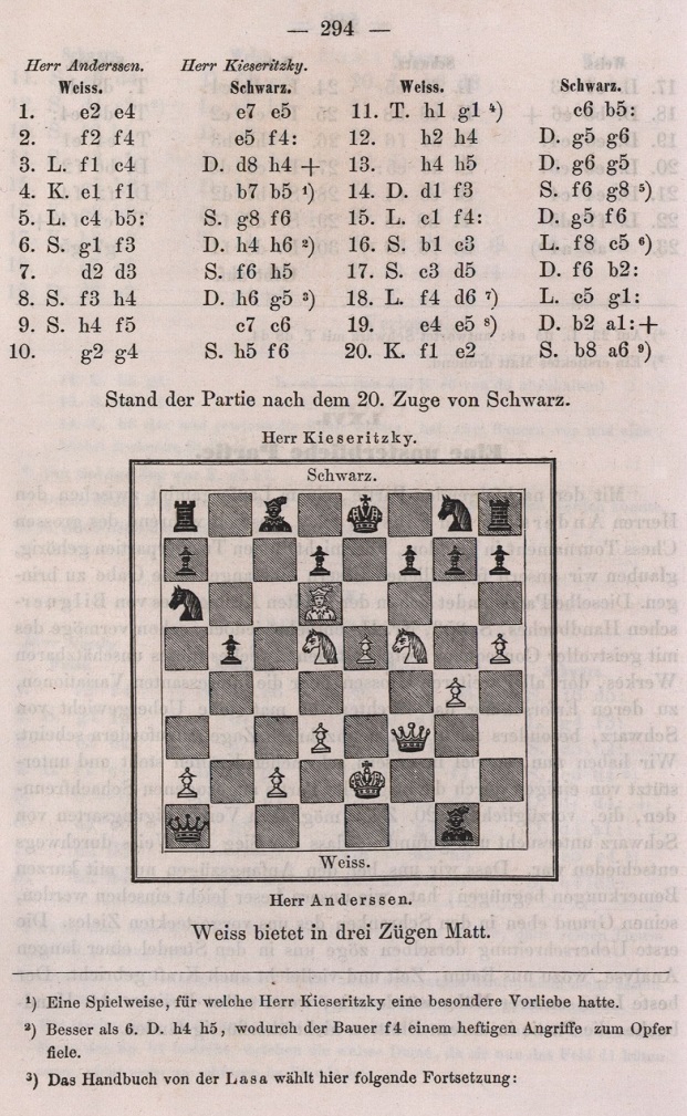 International Chess Federation on X: The final position of the Immortal  Game played between Adolf Anderssen and Lionel Kieseritzky in London in 1851.  In this game, Anderssen sacrificed his queen, both rooks