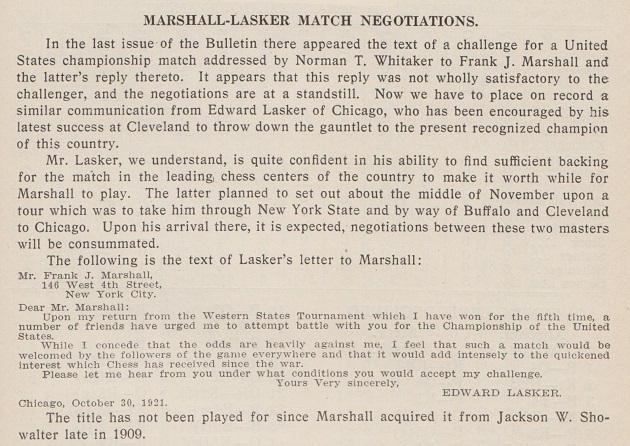 lasker marshall