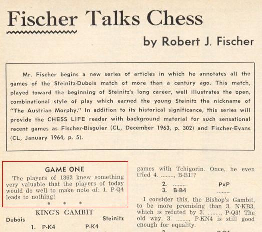 Bobby Fischer Miscellanea by Edward Winter