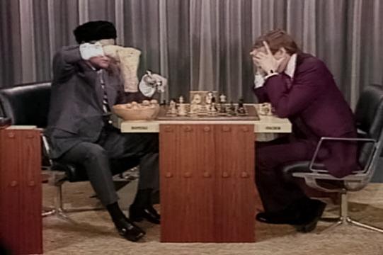 The Spassky-Fischer match (Reykjavík, 1972), with annotations from '64'.