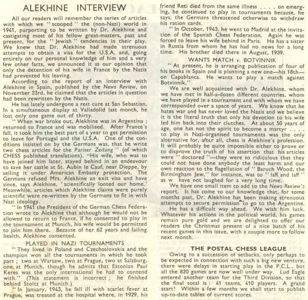 Was Alekhine a Nazi? by Edward Winter