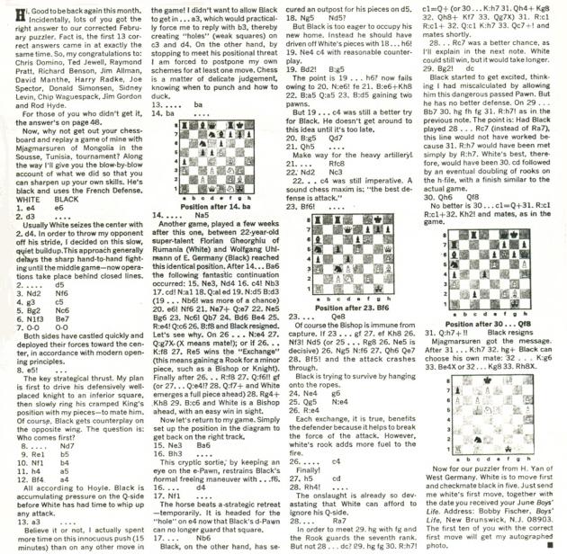 Geniuses - Checkmate: Bobby Fischer's Boys' Life Columns