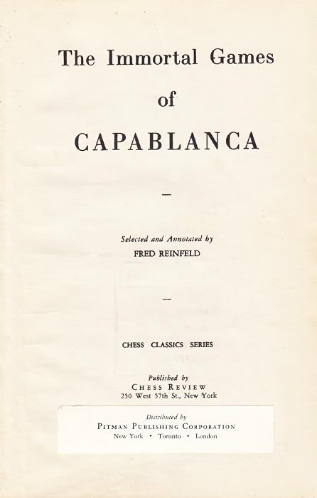 The Immortal Games of Capablanca - Schachversand Niggemann