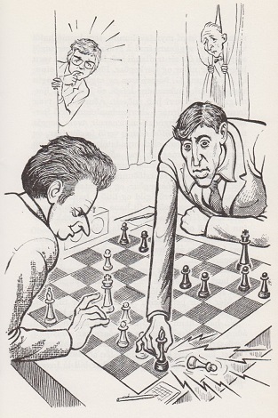 The Spassky-Fischer match (Reykjavík, 1972), with annotations from '64'.