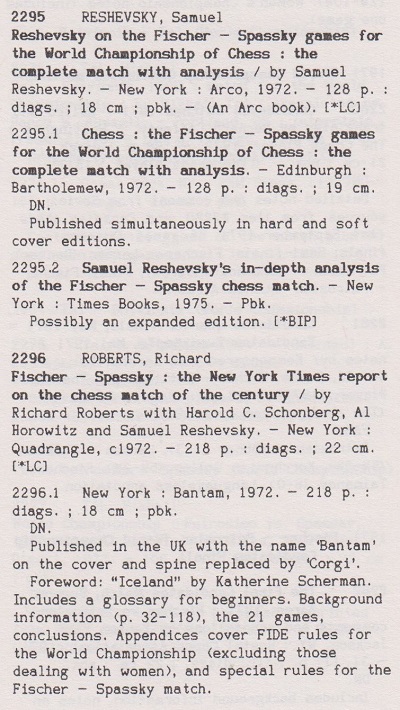 1972 Reykjavik, ISL - Fischer vs Spassky – Chess Universe