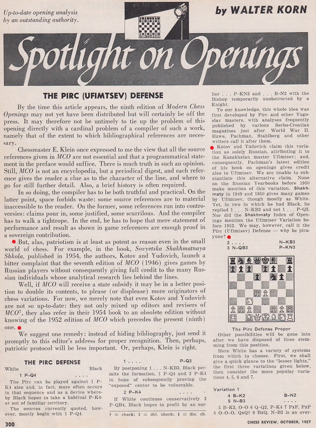 Modern chess openings / Walter Korn by Walter (1908-1997) Korn