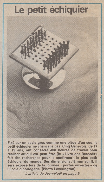 The smallest chess set in the world?
